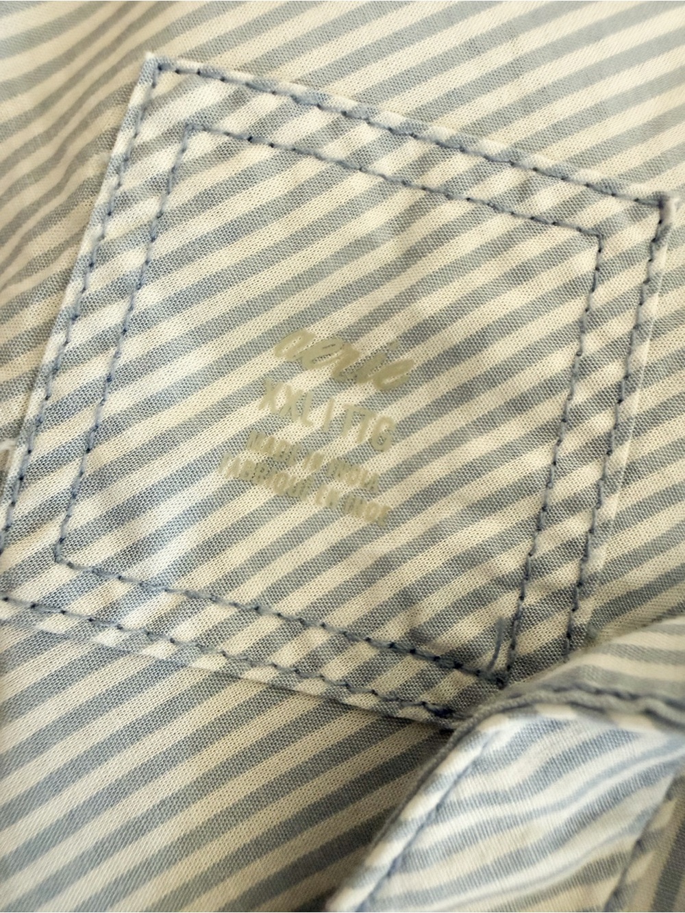 Aerie Good Day Light Blue Pinstripe Button-Up Top and Shorts Set - Picture 3 of 4